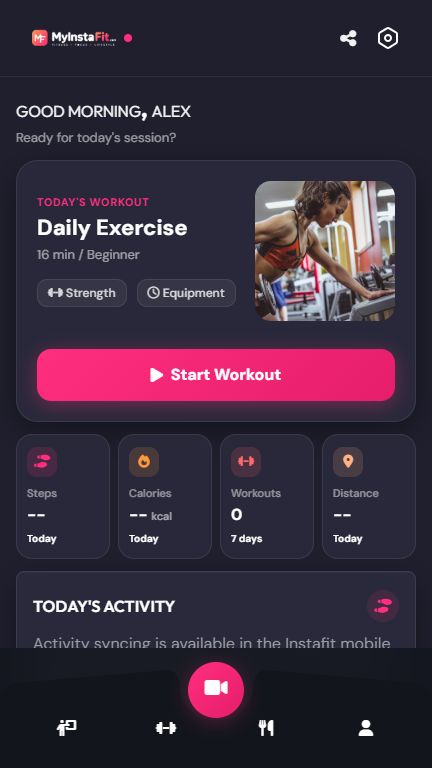 MyInstaFit member dashboard